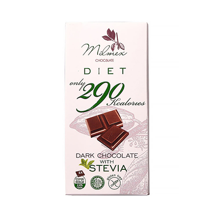 Шоколад Милмекс 290 80г Без глутен със стевия нискокалоричен Шоколад Милмекс 290 80г Без глутен със стевия нискокалоричен