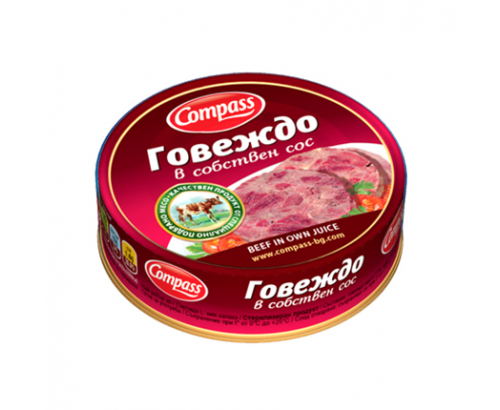 Телешко месо в собствен сос Компас 180г Телешко месо в собствен сос Компас 180г