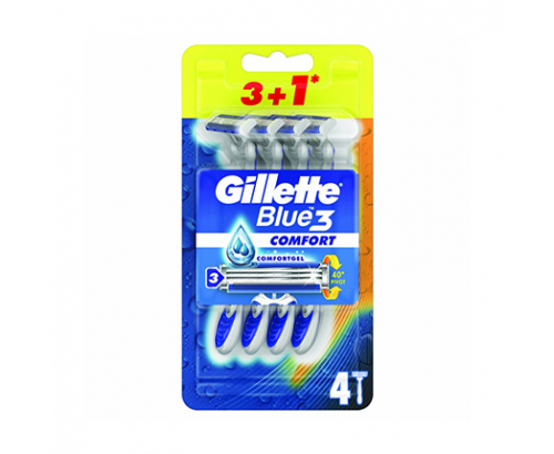 Самобръсначка за еднократна употреба Жилет Блу 3 3+1бр Самобръсначка за еднократна употреба Жилет Блу 3 3+1бр