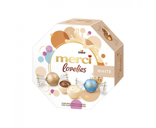 Шоколадови бонбони Мерси Ловлис 185г Бяло 15бр Шоколадови бонбони Мерси Ловлис 185г Бяло 15бр
