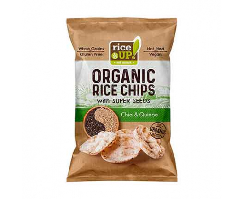 Чипс от кафяв пълнозърнест ориз Райс Ъп 60г Чиа и Киноа Чипс от кафяв пълнозърнест ориз Райс Ъп 60г Чиа и Киноа