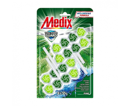 Ароматизатор за тоалетна Медикс Пауър Гард 4х55г Бор Ароматизатор за тоалетна Медикс Пауър Гард 4х55г Бор