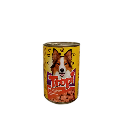 Храна за кучета Тропи 415г Консерва с говеждо
