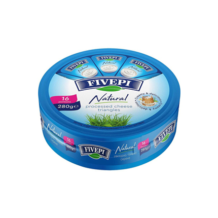 Топено сирене Фивепи 280г Натурално секторно