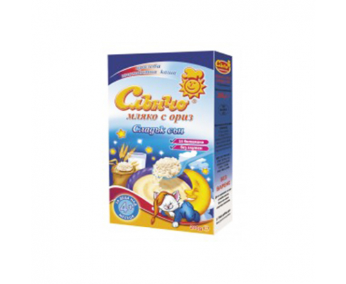 Каша Сладък сън Слънчо 200г Млечна с ориз Каша Сладък сън Слънчо 200г Млечна с ориз