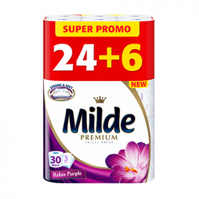 Тоалетна хартия Милде 24+6бр релакс