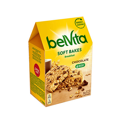 Бисквити Белвита Софт 250г Шоколадови парченца