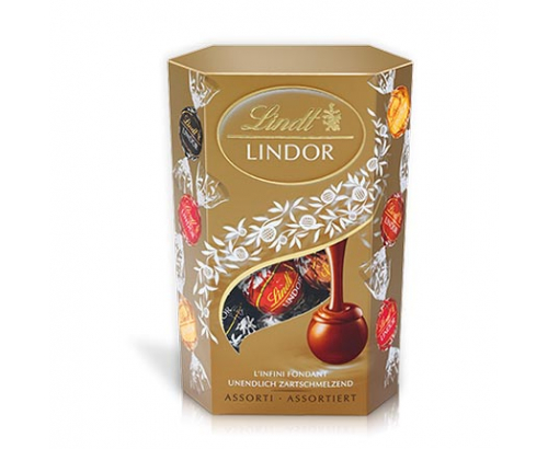 Шоколадови бонбони Линдт Корнет 200г 16бр Асортимент Шоколадови бонбони Линдт Корнет 200г 16бр Асортимент