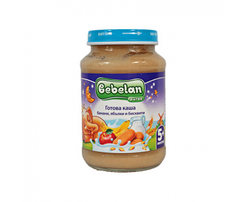 Млечна каша Бебелан 190г Банан, ябълка и бисквита Млечна каша Бебелан 190г Банан, ябълка и бисквита