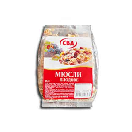 Мюсли с плодове 30% СВА 750г
