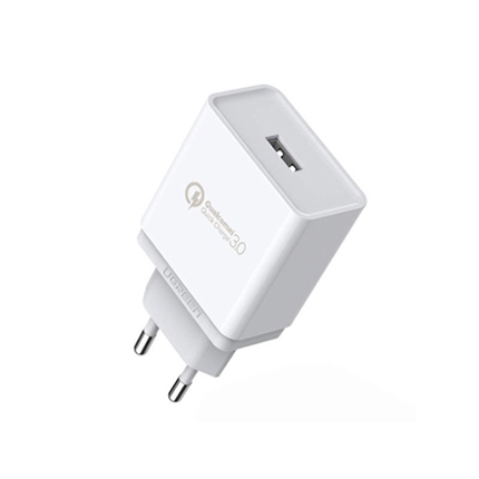 Зарядно Югрийн 220V 1*USB A 18W QC 3.0 Бяло