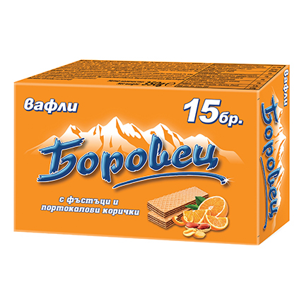 Вафли Боровец 375г Портокал
