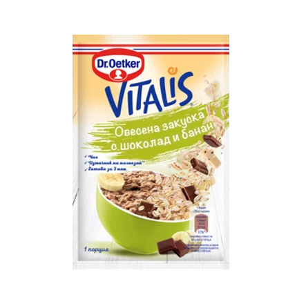 Овесена закуска Виталис 58г Шоколад и Банан