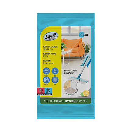 Влажни кърпи Суифт за различни повърхности 20бр Лимон Влажни кърпи Суифт за различни повърхности 20бр Лимон