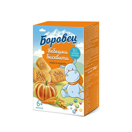 Бебешки бисквити Боровец 100г С тиква и морков