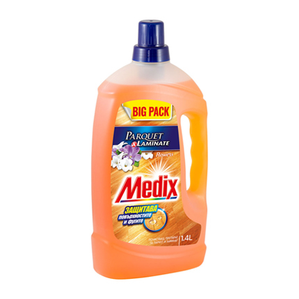 Почистващ препарат за паркет и ламинат Медикс 1,4л Цветя Почистващ препарат за паркет и ламинат Медикс 1,4л Цветя
