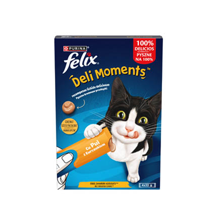 Лакомство за котки Феликс Дейли Моментс 4х10г С пиле Лакомство за котки Феликс Дейли Моментс 4х10г С пиле