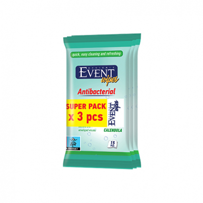 Антибактериални влажни кърпи Евент 3бр Невен