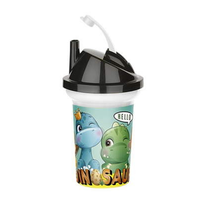 Чаша с капак и сламка 330мл