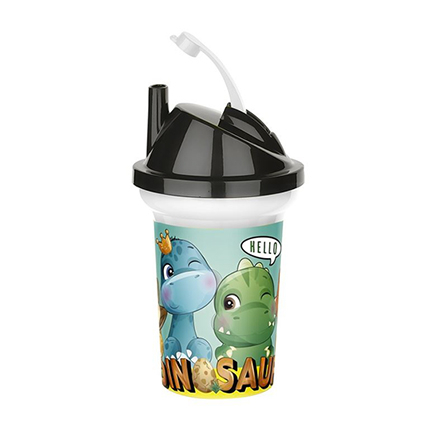 Чаша с капак и сламка 330мл