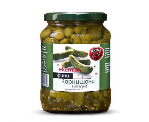 Екстра фини корнишони Крина 680г Екстра фини корнишони Крина 680г