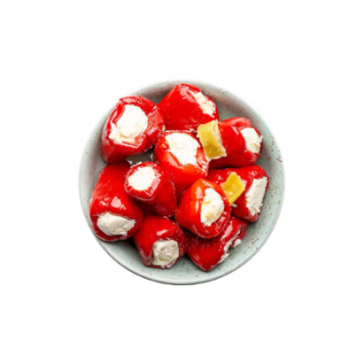 Пикантни червени чушлета Камбанаки с микс сирена