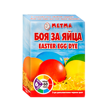 Боя за яйца Метма 5 цвята + червена