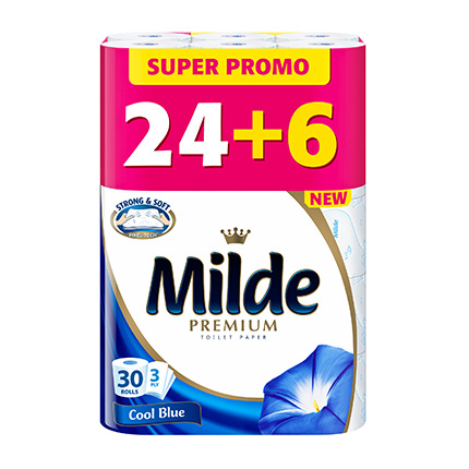 Тоалетна хартия Милде 24+6бр Сензитив Тоалетна хартия Милде 24+6бр Сензитив