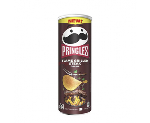 Чипс Прингълс 165г Пикантна пържола на скара Чипс Прингълс 165г Пикантна пържола на скара