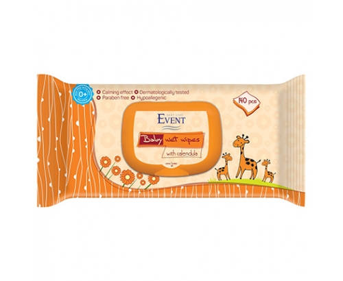 Бебешки влажни кърпи Ивент 140бр Невен Бебешки влажни кърпи Ивент 140бр Невен