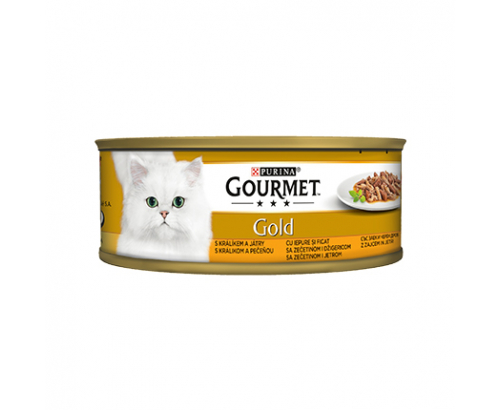 Храна за котки Гурме Голд 85г Двойно Удоволствие Заешко месо и черен дроб Храна за котки Гурме Голд 85г Двойно Удоволствие Заешко месо и черен дроб