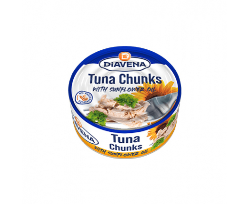 Риба тон филе Диавена 160г на късове в растителна мазнина Риба тон филе Диавена 160г на късове в растителна мазнина
