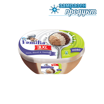 Сладолед Фамилия 970г какао, бисквитка и лешник