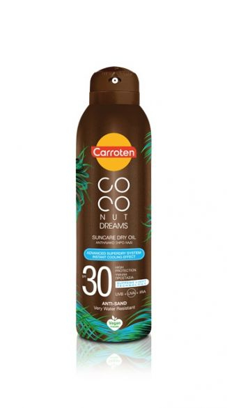 Плажно спрей олио Каротен 150мл Кокос SPF30 Плажно спрей олио Каротен 150мл Кокос SPF30