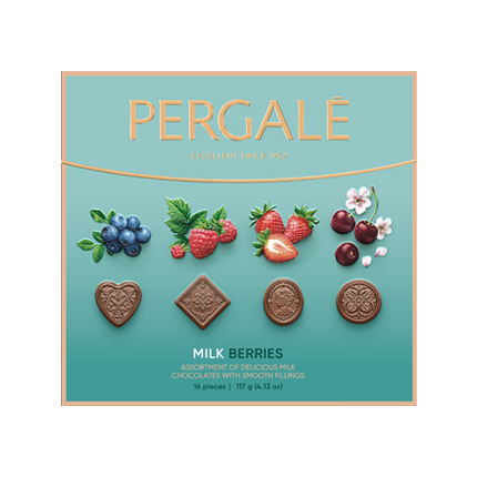 Шоколадови бонбони Пергале 117г Горски плод с млечен шоколад