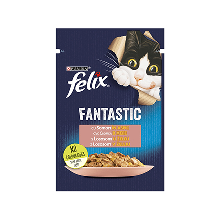 Храна за котки Феликс Фантастик 85г Пауч Сьомга