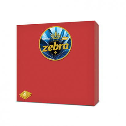 Салфетки Зебра 35бр Червени