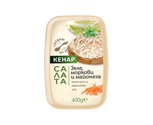 Салата зеле, моркови и майонеза Кенар 400г Салата зеле, моркови и майонеза Кенар 400г