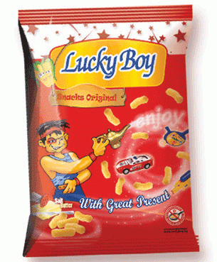 Царевични пръчици Лъки Бой 40г Момче червен