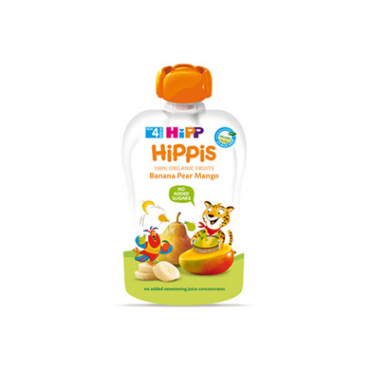 Био плодова закуска Хип 100г Банан, круша, манго
