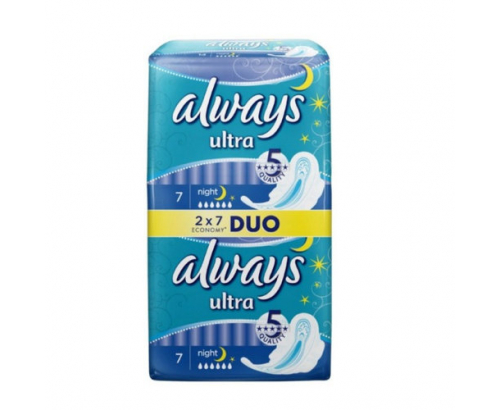 Дамски превръзки Олуейс Ултра найт дуо 14бр Дамски превръзки Олуейс Ултра найт дуо 14бр