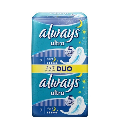 Дамски превръзки Олуейс Ултра найт дуо 14бр Дамски превръзки Олуейс Ултра найт дуо 14бр