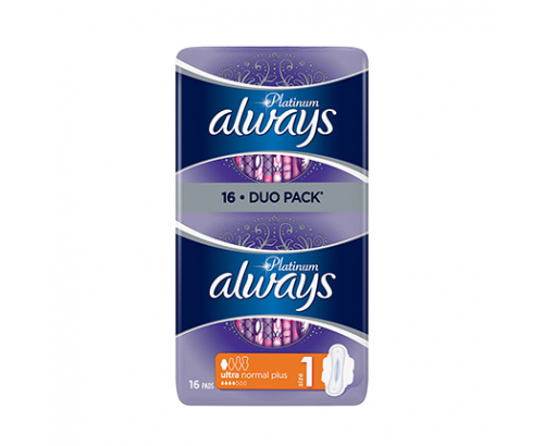 Дамски превръзки Олуейз Платинум Дуо 2х8бр Нормални Дамски превръзки Олуейз Платинум Дуо 2х8бр Нормални