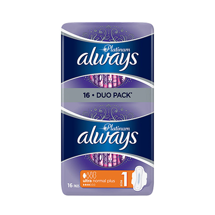 Дамски превръзки Олуейз Платинум Дуо 2х8бр Нормални Дамски превръзки Олуейз Платинум Дуо 2х8бр Нормални