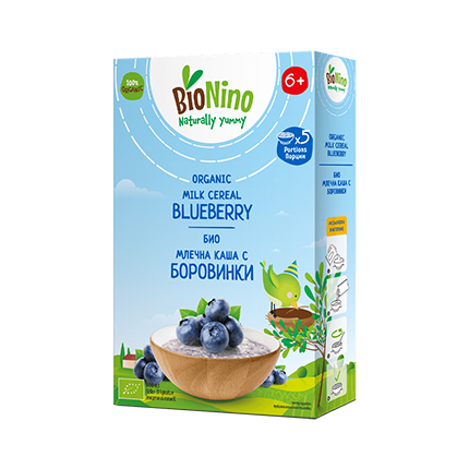 Био млечна каша Бионино 200г 6М+ С боровинки