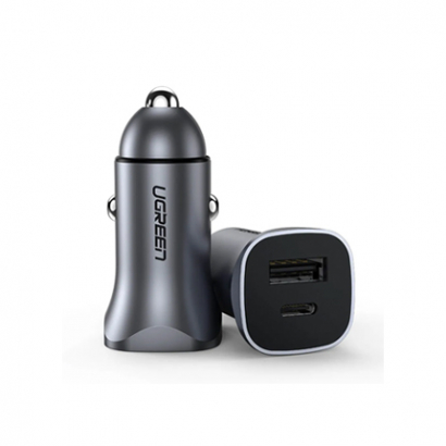 Зарядно Югрийн CD130, 1хUSB-C + 1хUSB-A, 30W OD QC Сиво