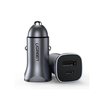 Зарядно Югрийн CD130, 1хUSB-C + 1хUSB-A, 30W OD QC Сиво