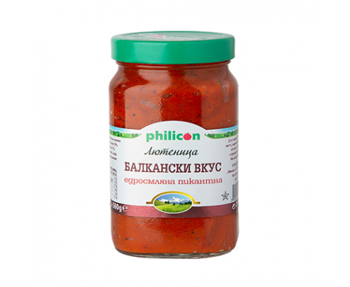 Лютеница Филикон Премиум 580г Балкански вкус едросмляна Лютеница Филикон Премиум 580г Балкански вкус едросмляна