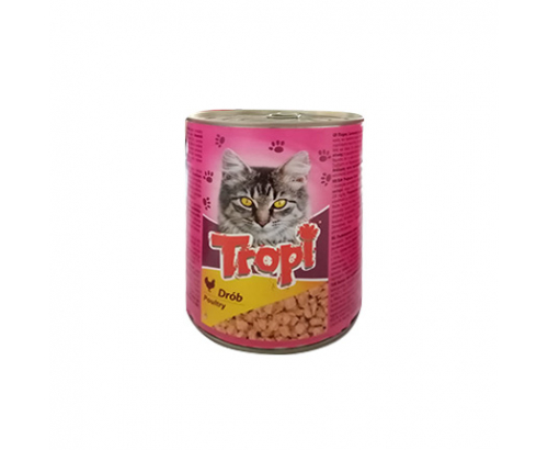 Храна за котки Тропи 830г Консерва Пиле