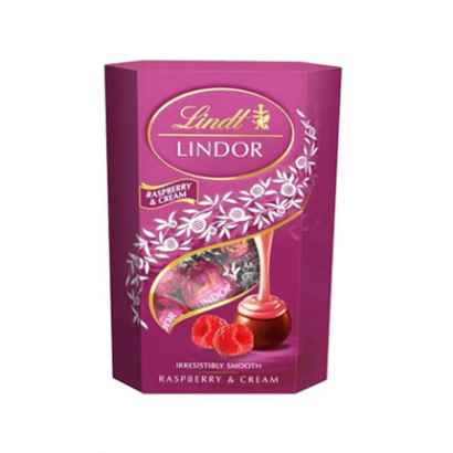 Шоколадови бонбони Линдт Корнет 200г 16бр Малина и сметана